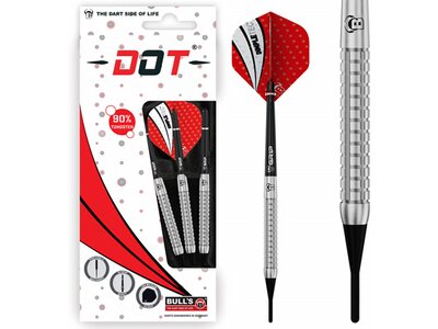 BULL'S Dartpfeil Dot D5 90% Tungsten Soft Dart Silber