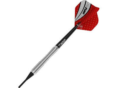 BULL'S Dartpfeil Dot D2 90% Tungsten Soft Dart Silber