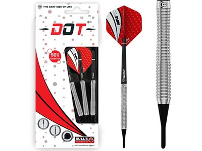 BULL'S Dartpfeil Dot D2 90% Tungsten Soft Dart Silber