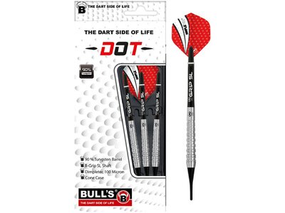 BULL'S Dartpfeil Dot D3 90% Tungsten Soft Dart Silber