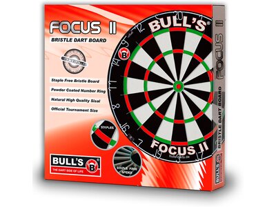 BULL'S Dartboard Focus II Bristle Dart Board Schwarz