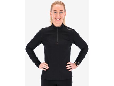 FUSION Damen Pullover mit Reißverschluss WOMENS ZIP NECK Schwarz