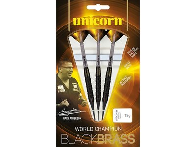 UNICORN Dartpfeil Unicorn Black Brass Gary Anderson Soft Darts Schwarz