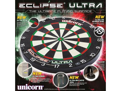 UNICORN Dartboard Eclipse Ultra - Official PDC Bristle Board Schwarz
