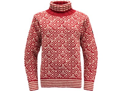 DEVOLD Herren Pullover SVALBARD SWEATER HIGH NECK Rot
