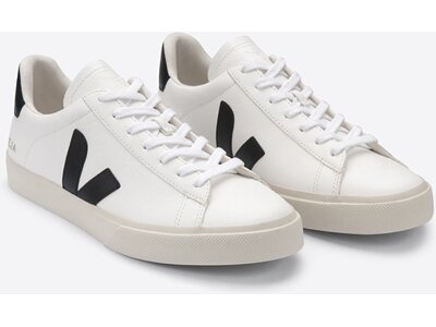 VEJA Herren Freizeitschuhe CAMPO CHROMEFREE LEATHER EXTRA-WHITE_BLACK Weiß