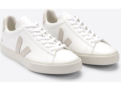 VEJA Herren Freizeitschuhe CAMPO CHROMEFREE LEATHER EXTRA-WHITE_NATURAL-SUEDE Weiß