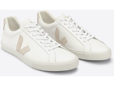 VEJA Herren Freizeitschuhe ESPLAR LOGO LEATHER EXTRA-WHITE_SABLE Weiß