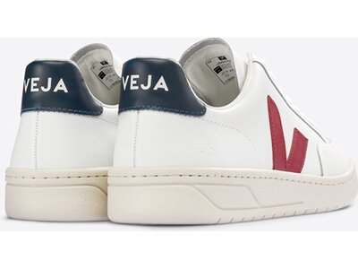 VEJA Herren Freizeitschuhe V-12 LEATHER EXTRA-WHITE_MARSALA_NAUTICO Weiß