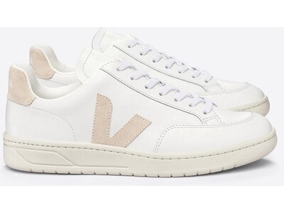 VEJA Herren Freizeitschuhe V-12 LEATHER EXTRA-WHITE_SABLE Weiß