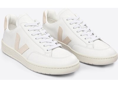 VEJA Herren Freizeitschuhe V-12 LEATHER EXTRA-WHITE_SABLE Weiß