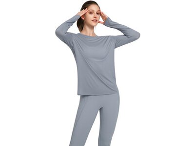 YVETTE Damen Shirt Longsleeve Lea Grau