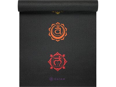 GAIAM Matte BLACK CHAKRA YOGAMATTE 6MM PREMIUM Schwarz