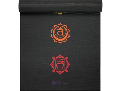 GAIAM BLACK CHAKRA YOGA MAT 6MM PREMIUM Schwarz