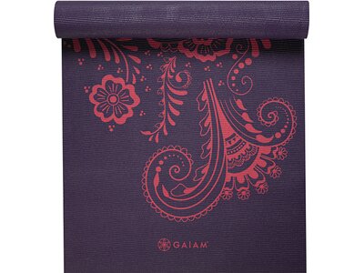 GAIAM Matte AUBERGINE SWIRL YOGAMATTE 6MM PREMIUM Grau