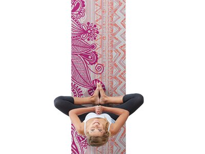 GAIAM Matte BOHEMIAN ROSE YOGAMATTE 4MM CLASSIC PRINTED Pink