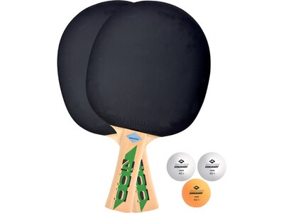 DONIC SCHILDKRÖT Donic-Schildkröt Tischtennis-Set Speedy Fetzner 400, 2 Schläger FSC Holz, 3 Bälle i Braun
