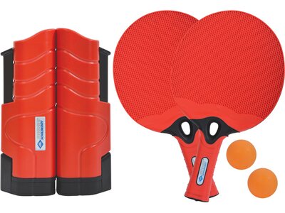 DONIC SCHILDKRÖT Tischtennis-Set (2x Schläger + 2 Bälle + 1 Flex Net) Rot