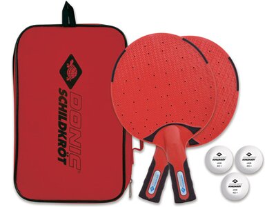 DONIC SCHILDKRÖT Tischtennis-Set Donic-Schildkröt Outdoor Tischtennis-Set Weatherproof, 2 wasserfest Rot