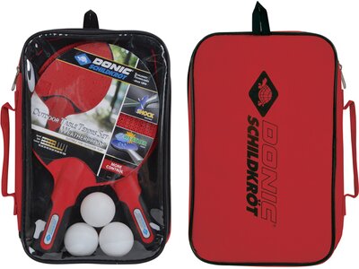 DONIC SCHILDKRÖT Tischtennis-Set Donic-Schildkröt Outdoor Tischtennis-Set Weatherproof, 2 wasserfest Rot