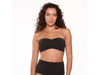 LINGADORE Damen Bikinioberteil Bandeau Bikini Schwarz