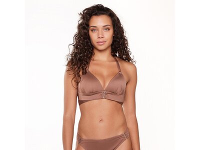 LINGADORE Damen Bikinioberteil Triangel Bikini Braun