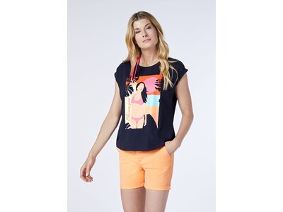 CHIEMSEE T-Shirt mit mehrfarbigem Frontprint Braun