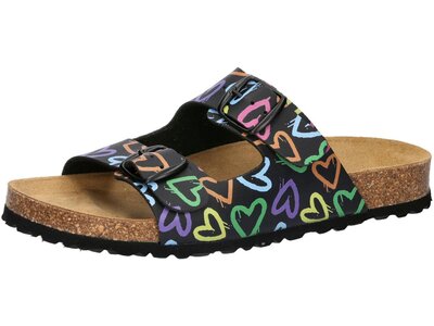 LICO Damen Sandalen Bioline Heart Schwarz