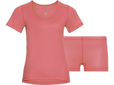 ODLO Damen Funktionsunterwäsche "Cubic Set" Kurzarm zweiteilig Pink