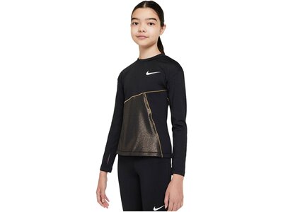 NIKE Mädchen Trainingsshirt "Nike Pro Warm" Langarm Schwarz