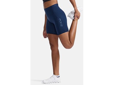 2XU Damen Shorts Fitnessshorts Form Stash Hi-Rise Blau