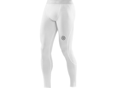 SKINS Herren Tight Kompressionshose S1 Long Tights Weiß