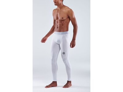 SKINS Herren Tight Kompressionshose S1 Long Tights Weiß