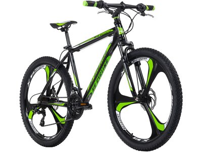 KS CYCLING MTB-Hardtail Mountainbike Hardtail 26 Zoll Sharp schwarz-gr?n Schwarz