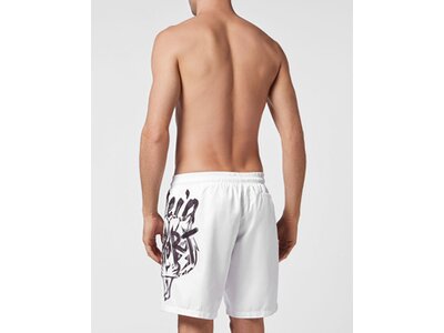 PLEIN SPORT Herren Shorts TIGER Weiß
