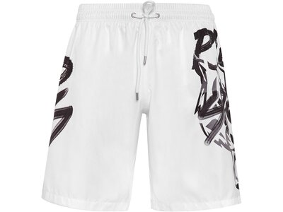 PLEIN SPORT Herren Shorts TIGER Weiß