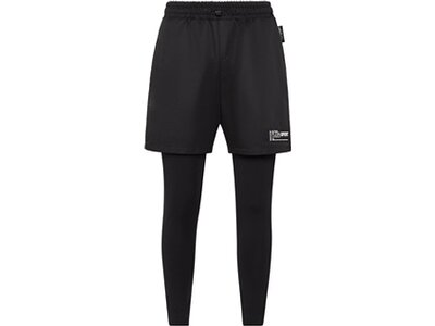 PLEIN SPORT Herren Tight M 2-in-1-Laufshorts Schwarz