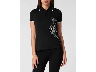 PLEIN SPORT Damen Polo GLITTER Schwarz