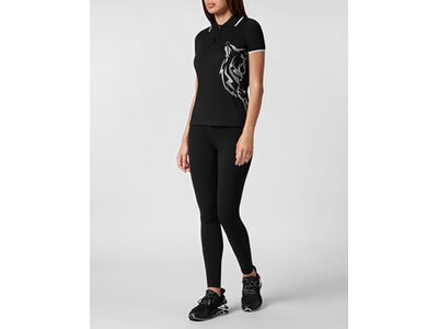 PLEIN SPORT Damen Polo GLITTER Schwarz