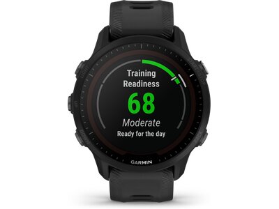GARMIN FORERUNNER® 955 SOLAR Schwarz mit Silikon-Wechselarmband 22 mm Schwarz