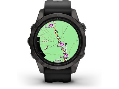 GARMIN EPIX™ PRO (GEN 2) - SAPPHIRE EDITION 42MM Schwarz/Carbongrau Titan DLC mit QuickFit®-Silikon- Schwarz