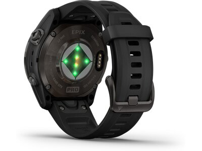 GARMIN EPIX™ PRO (GEN 2) - SAPPHIRE EDITION 42MM Schwarz/Carbongrau Titan DLC mit QuickFit®-Silikon- Schwarz