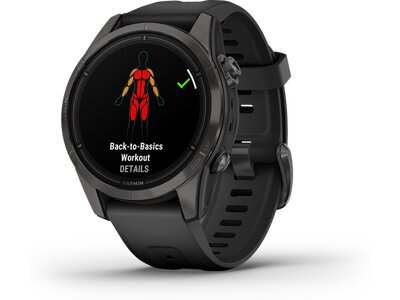 GARMIN EPIX™ PRO (GEN 2) - SAPPHIRE EDITION 42MM Schwarz/Carbongrau Titan DLC mit QuickFit®-Silikon- Schwarz