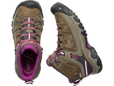 KEEN Damen Multifunktionsstiefel Damen Wanderschuhe Targhee III Mid WP Weiß/Boysenberry Braun