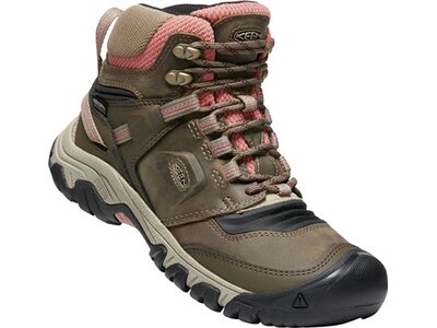 KEEN Damen Trekkingstiefel RIDGE FLEX MID WP W-TIMBERWOLF/BRICK DUS Braun