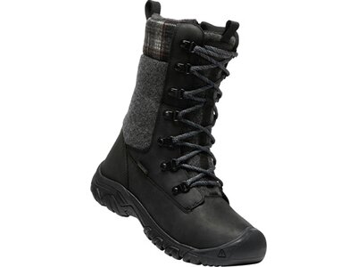 KEEN Damen Trekkingstiefel GRETA TALL BOOT WP W-BLACK/BLACK PLAID Schwarz