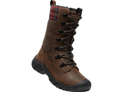 KEEN Damen Trekkingstiefel GRETA TALL BOOT WP W-BROWN/RED PLAID Schwarz