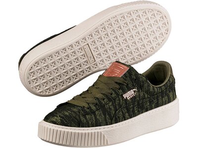 PUMA Damen Sneakers Basket Platform Velvet Rope Grün