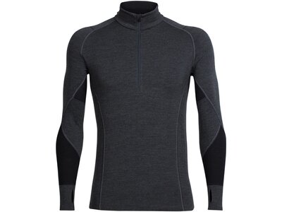 ICEBREAKER Merino Herren Shirt BodyfitZONE Winter Zone Long Sleeve Half Zip Langarm Schwarz