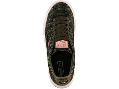 PUMA Damen Sneakers Basket Platform Velvet Rope Grün